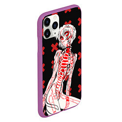 Чехол iPhone 11 Pro матовый Ева 00 Аянами Рей в X Ray, цвет: 3D-фиолетовый — фото 2