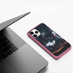 Чехол iPhone 11 Pro матовый Закат, цвет: 3D-малиновый — фото 2