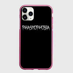 Чехол iPhone 11 Pro матовый Phasmophobia logo, цвет: 3D-малиновый