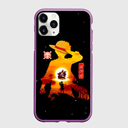 Чехол iPhone 11 Pro матовый Манки Д Луффи пираты Соломенной Шляпы, цвет: 3D-фиолетовый