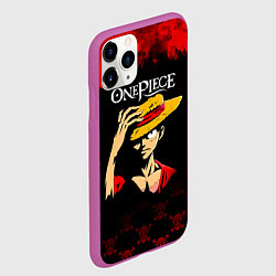 Чехол iPhone 11 Pro матовый Луффи One Piece Большой куш, цвет: 3D-фиолетовый — фото 2