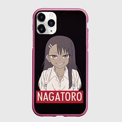 Чехол iPhone 11 Pro матовый Miss Nagatoro, цвет: 3D-малиновый