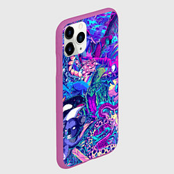 Чехол iPhone 11 Pro матовый Неоновые Звери, цвет: 3D-фиолетовый — фото 2