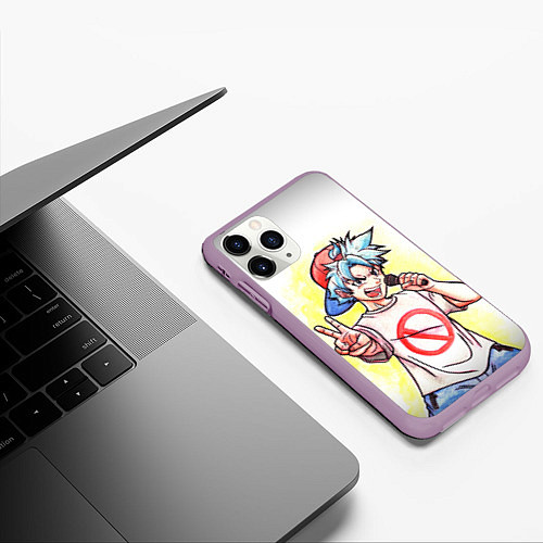 Чехол iPhone 11 Pro матовый Friday Night Funkin Boyfriend / 3D-Сиреневый – фото 3