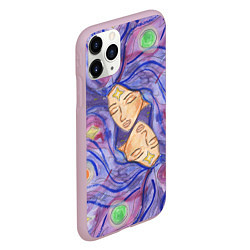Чехол iPhone 11 Pro матовый Галактика, цвет: 3D-розовый — фото 2