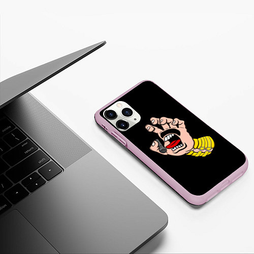 Чехол iPhone 11 Pro матовый Рука Меркьюри / 3D-Розовый – фото 3