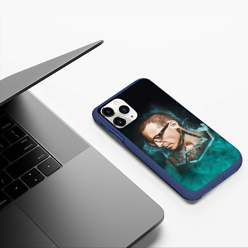 Чехол iPhone 11 Pro матовый CHESTER LINKIN PARK ЛИНКИН ПАРК Z / 3D-Тёмно-синий – фото 3