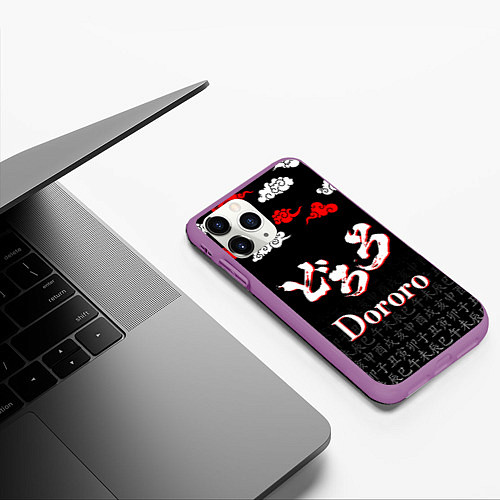 Чехол iPhone 11 Pro матовый ДОРОРО DORORO ЛОГО / 3D-Фиолетовый – фото 3