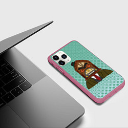Чехол iPhone 11 Pro матовый Radiohead Радиохед Logo спина Z, цвет: 3D-малиновый — фото 2