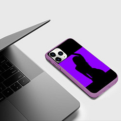 Чехол iPhone 11 Pro матовый Тень танцующей девушки, цвет: 3D-фиолетовый — фото 2