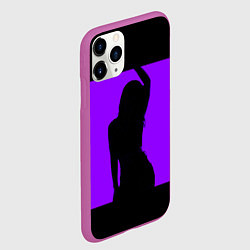 Чехол iPhone 11 Pro матовый Тень танцующей девушки, цвет: 3D-фиолетовый — фото 2