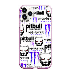 Чехол iPhone 11 Pro матовый PITBULL SYNDICATE X MONSTER, цвет: 3D-розовый