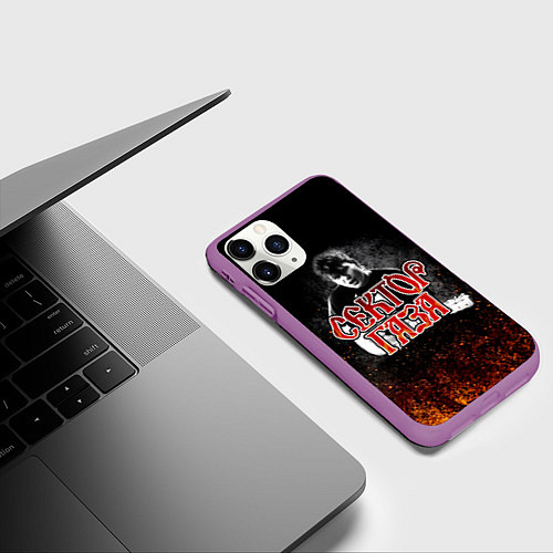 Чехол iPhone 11 Pro матовый Сектор Газа Юра ХОЙ / 3D-Фиолетовый – фото 3