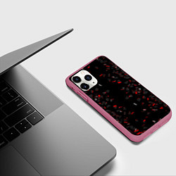 Чехол iPhone 11 Pro матовый 3Д Разлом 3D Плиты, цвет: 3D-малиновый — фото 2