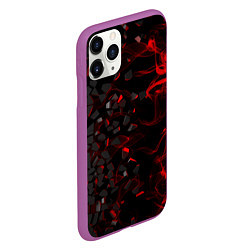 Чехол iPhone 11 Pro матовый 3Д Разлом 3D Плиты и огонь, цвет: 3D-фиолетовый — фото 2