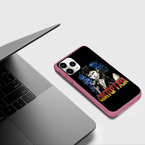 Чехол iPhone 11 Pro матовый Юра ХОЙ Клинских Сектор Газа / 3D-Малиновый – фото 3