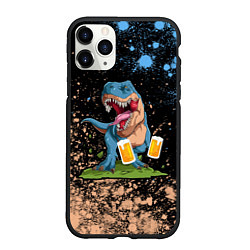 Чехол iPhone 11 Pro матовый Пивозавр - Краска, цвет: 3D-черный