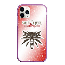 Чехол iPhone 11 Pro матовый The Witcher Monster Slayer - Noise, цвет: 3D-фиолетовый