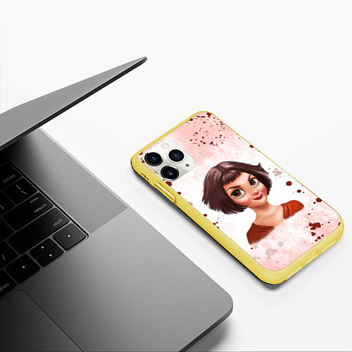 Чехол iPhone 11 Pro матовый Амели Amelie Z / 3D-Желтый – фото 3
