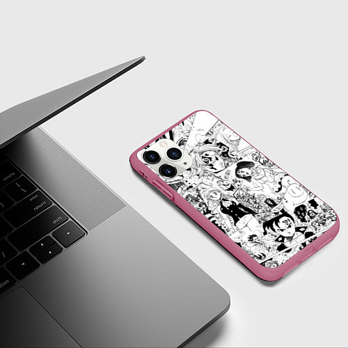 Чехол iPhone 11 Pro матовый Семь смертных грехов, манга / 3D-Малиновый – фото 3