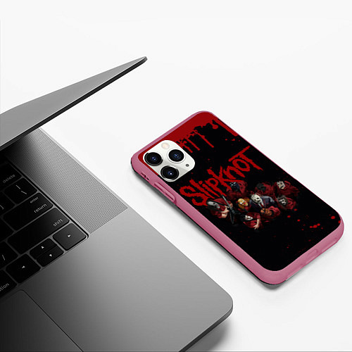 Чехол iPhone 11 Pro матовый SLIPKNOT СЛИПКНОТ Z / 3D-Малиновый – фото 3