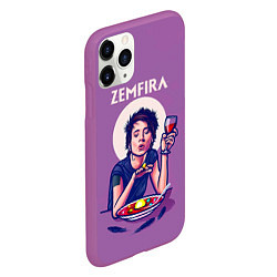 Чехол iPhone 11 Pro матовый ZEMFIRA арт ужин, цвет: 3D-фиолетовый — фото 2