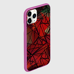 Чехол iPhone 11 Pro матовый Абстрактный геометрический, цвет: 3D-фиолетовый — фото 2