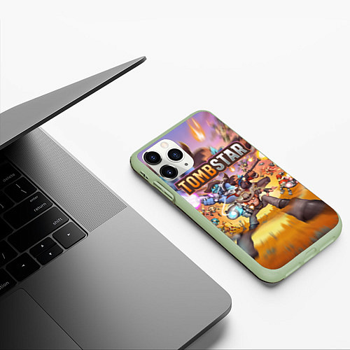 Чехол iPhone 11 Pro матовый TombStar ТомбСтар Z / 3D-Салатовый – фото 3