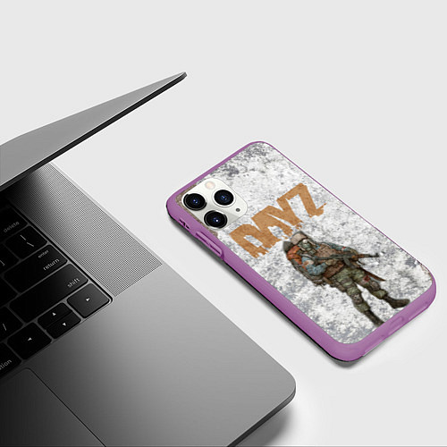 Чехол iPhone 11 Pro матовый DAYZ ДЕЙЗИ Z / 3D-Фиолетовый – фото 3