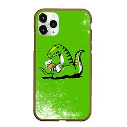 Чехол iPhone 11 Pro матовый Пивозавр - Краска, цвет: 3D-коричневый