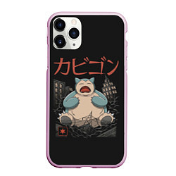 Чехол iPhone 11 Pro матовый Монстр Снорлакс, цвет: 3D-розовый