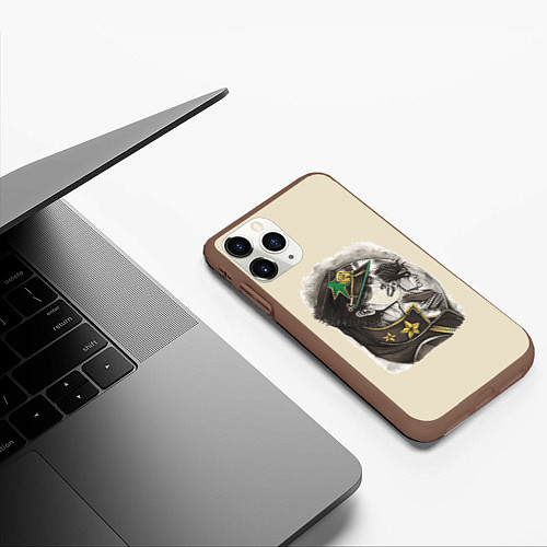 Чехол iPhone 11 Pro матовый Jotaro Kujo / 3D-Коричневый – фото 3