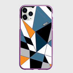 Чехол iPhone 11 Pro матовый Геометрический узор, цвет: 3D-фиолетовый