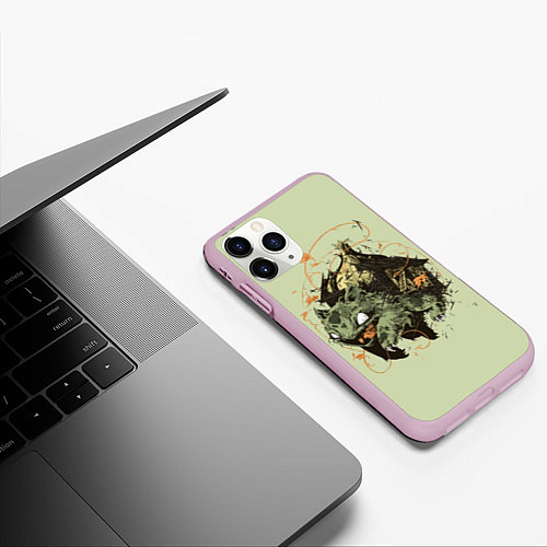 Чехол iPhone 11 Pro матовый Horror Bulbasaur / 3D-Розовый – фото 3