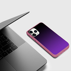 Чехол iPhone 11 Pro матовый Ночной градиент Фиолетовый, цвет: 3D-малиновый — фото 2