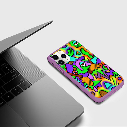 Чехол iPhone 11 Pro матовый Хаус в душе и голове / 3D-Фиолетовый – фото 3