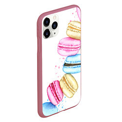 Чехол iPhone 11 Pro матовый Macarons Нежный десерт, цвет: 3D-малиновый — фото 2