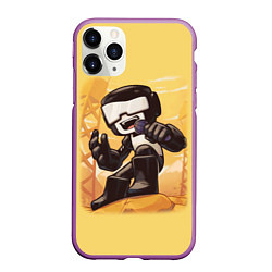 Чехол iPhone 11 Pro матовый Танкист Tankman, цвет: 3D-фиолетовый