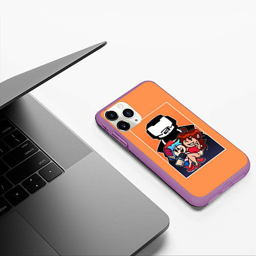 Чехол iPhone 11 Pro матовый Boyfriend, Girlfriend, Tankman / 3D-Фиолетовый – фото 3