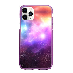 Чехол iPhone 11 Pro матовый Космос, сияние и звезды, цвет: 3D-фиолетовый