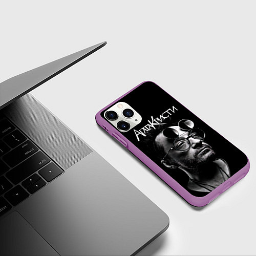Чехол iPhone 11 Pro матовый Агата Кристи Глеб Самойлов / 3D-Фиолетовый – фото 3