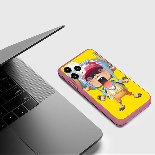 Чехол iPhone 11 Pro матовый Тони Тони Чоппер / 3D-Малиновый – фото 3
