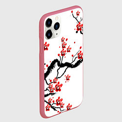 Чехол iPhone 11 Pro матовый САКУРА ЦВЕТЁТ И БЛАГАУХАЕТ, цвет: 3D-малиновый — фото 2