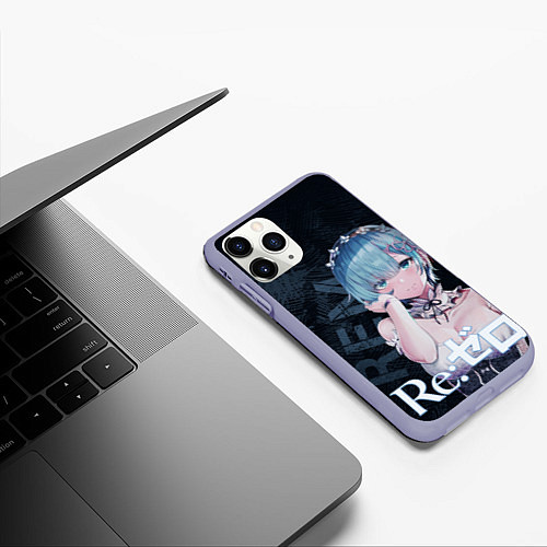 Чехол iPhone 11 Pro матовый Рем Re:Zero / 3D-Светло-сиреневый – фото 3