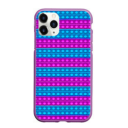 Чехол iPhone 11 Pro матовый АНТИСТРЕСС POP it ПОП-ИТ, цвет: 3D-фиолетовый