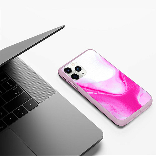 Чехол iPhone 11 Pro матовый Жидкий пурпур / 3D-Розовый – фото 3