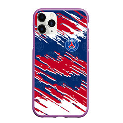 Чехол iPhone 11 Pro матовый ФК ПСЖ PARIS SAINT GERMAIN, цвет: 3D-фиолетовый