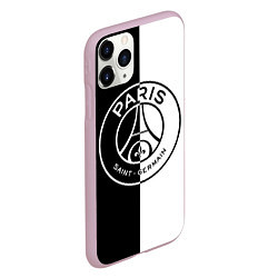 Чехол iPhone 11 Pro матовый ФК ПСЖ PSG BLACK & WHITE, цвет: 3D-розовый — фото 2