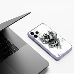 Чехол iPhone 11 Pro матовый КИПЕЛОВ - Валерий Кипелов, цвет: 3D-светло-сиреневый — фото 2