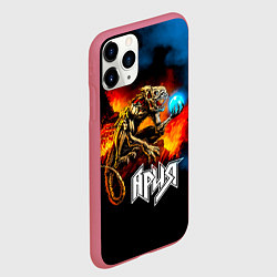 Чехол iPhone 11 Pro матовый Ария - Химера, цвет: 3D-малиновый — фото 2